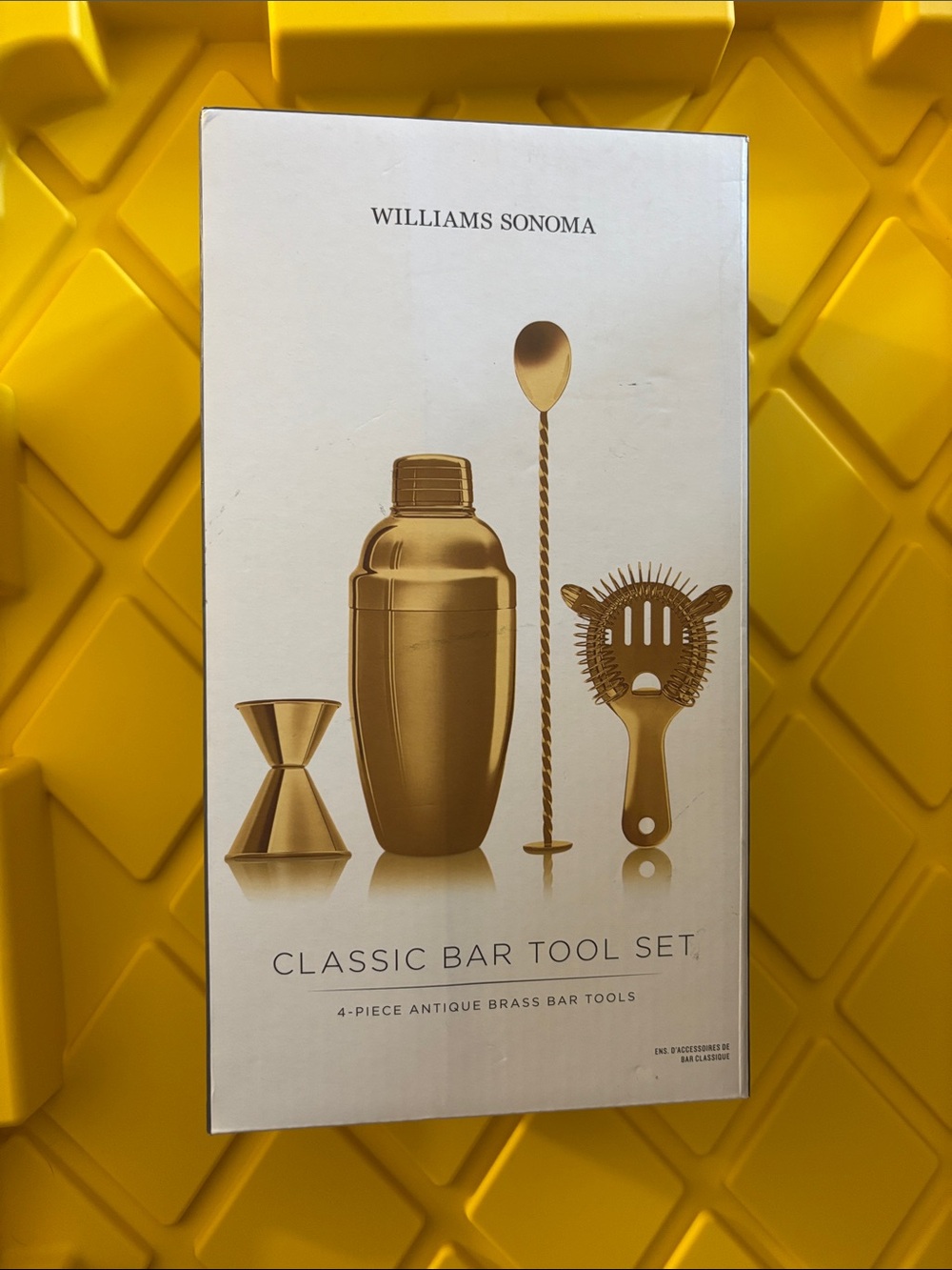 Williams Sonoma Antique Brass  4 piece bar tool set